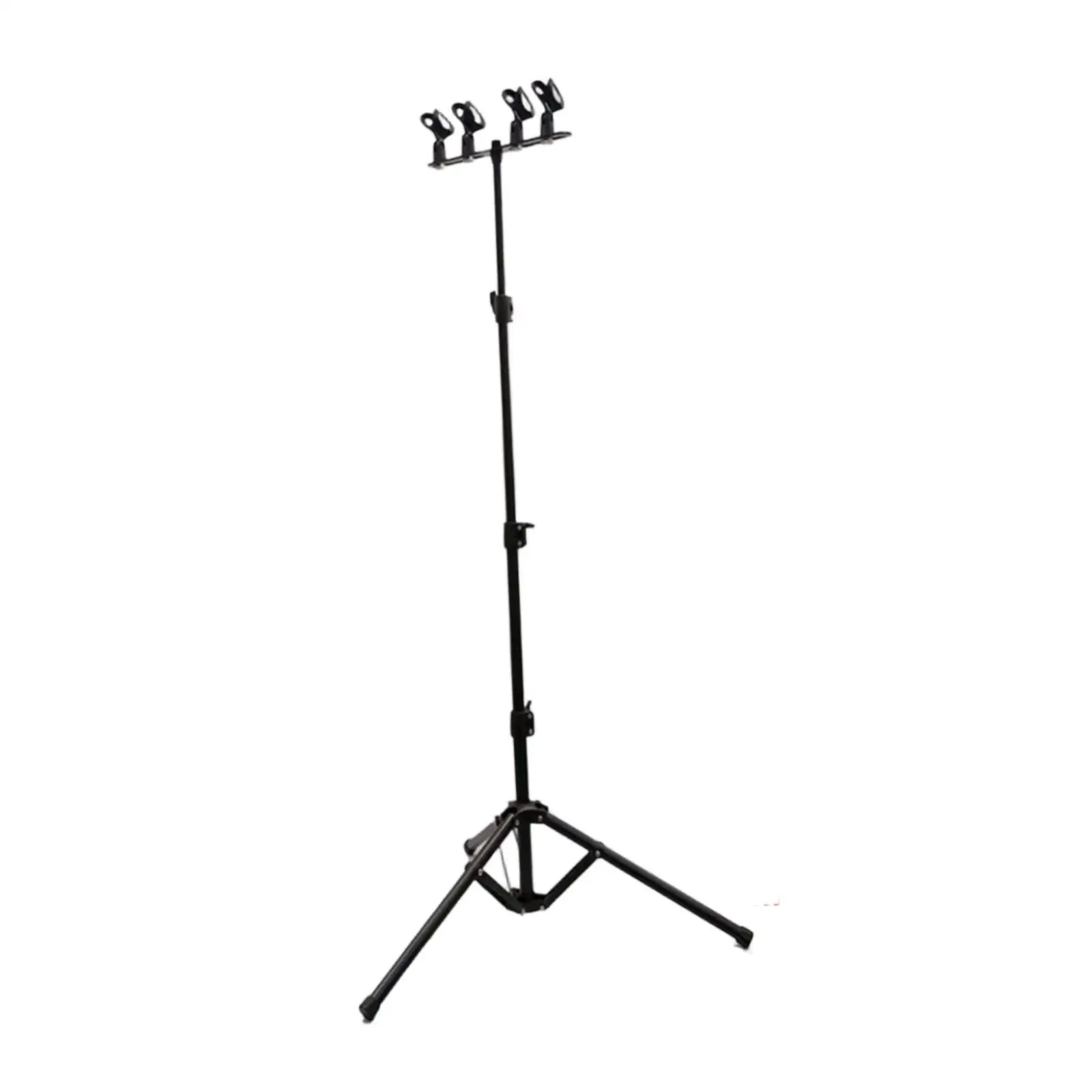 Microphone Floor Stand Adjustable Height, Professional, Practical, Mic Stand Holds 4 Microphones Tripod for Streaming Recording