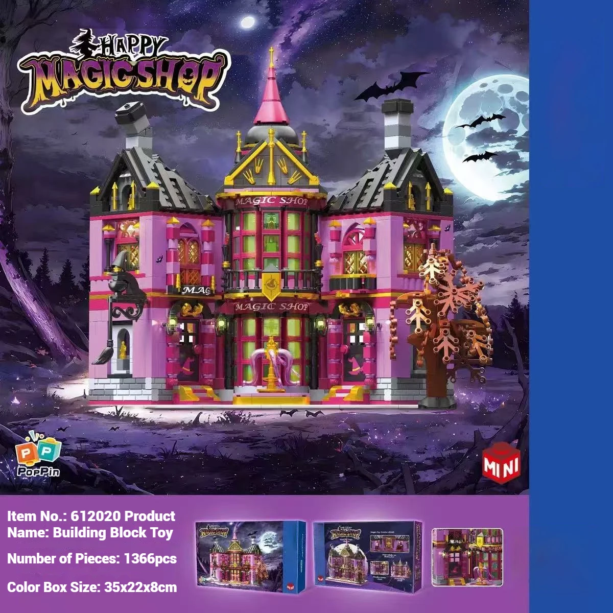 Halloween Building Blocks Toy, Magic Castle Model Assembly, Fun Kids Gifts, Desktop Ornaments, Educational Toys & Home Decor