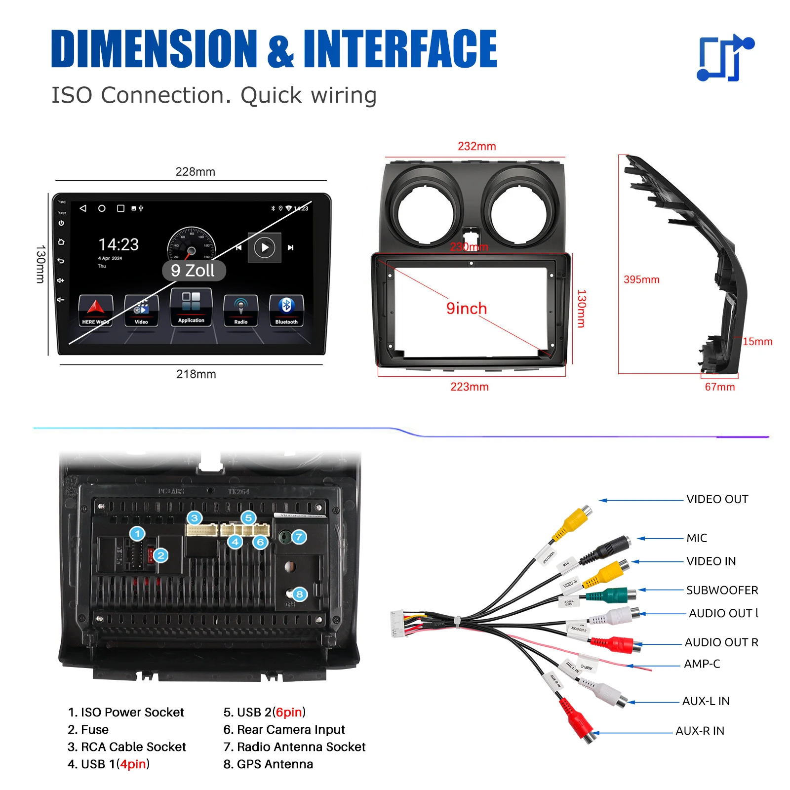 สำหรับรถยนต์นิสสัน โร้ก ปี 2008-2013 เครื่องเสียงติดรถยนต์ระบบแอนดรอยด์ 15 หน้าจอสัมผัส พร้อม Wireless Carplay, Android Auto, ระบบนำทาง GPS, WiFi และบลูทูธ