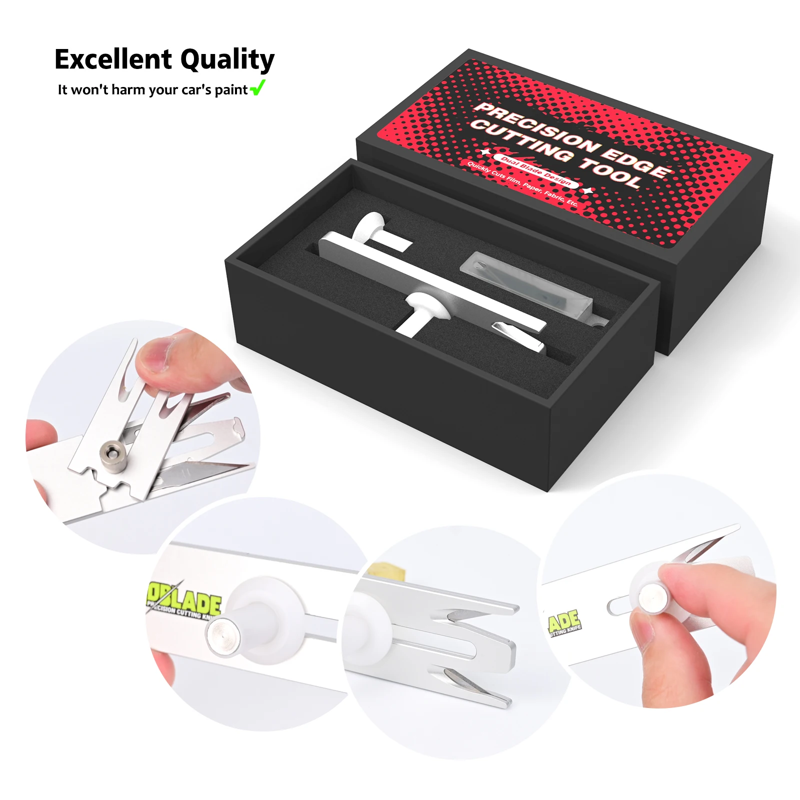 EHDIS Precision Edge Cutting Tool AeroBlade Car Wrap Film Panel Cutter Left/Right Handed Protective Film Edge Slitting Knife