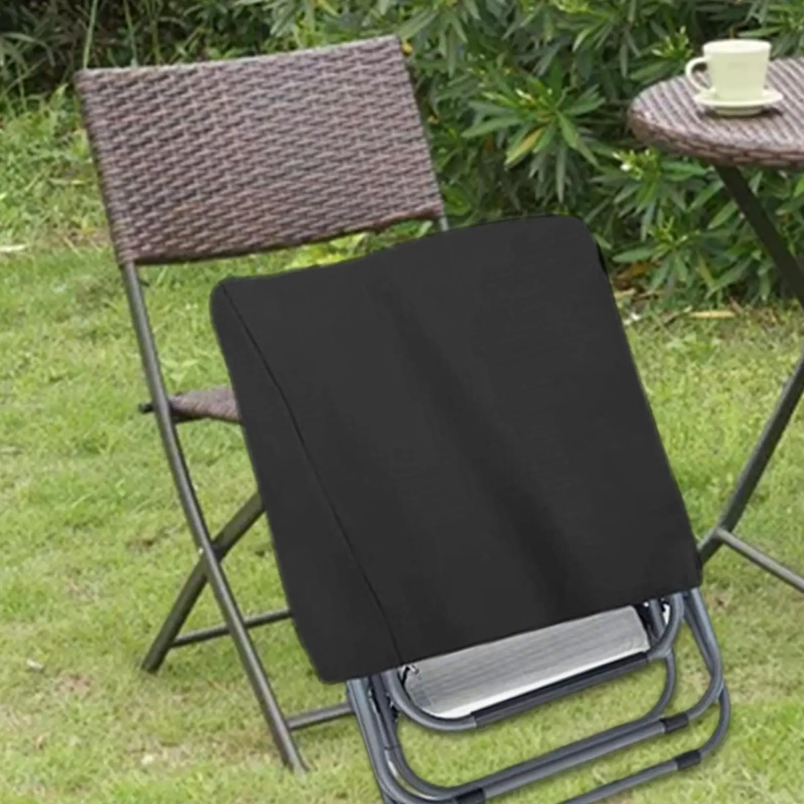 Folding Chair Cover UV Resistant Windproof Folding Seat Protector Patio Chair Covers for Holiday Banquet Celebration Outdoor view 3