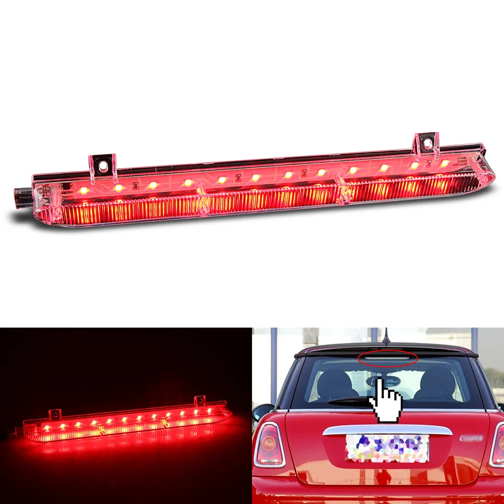 Fit For Mini Cooper R56 R57 R58 R60 Rear LED Third High Level Brake Light Clear Lens 63257221834