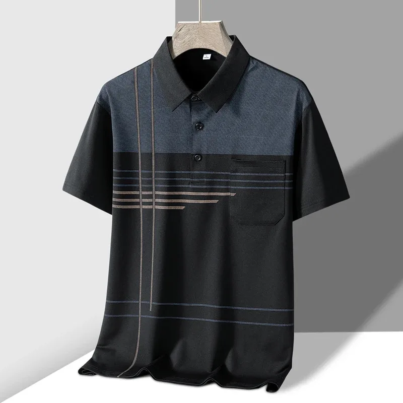 Summer Golf Wear Polo Shirt for Men Breathable Front Pocket Design Graphic Polo T-shirt Man New Collection 2025