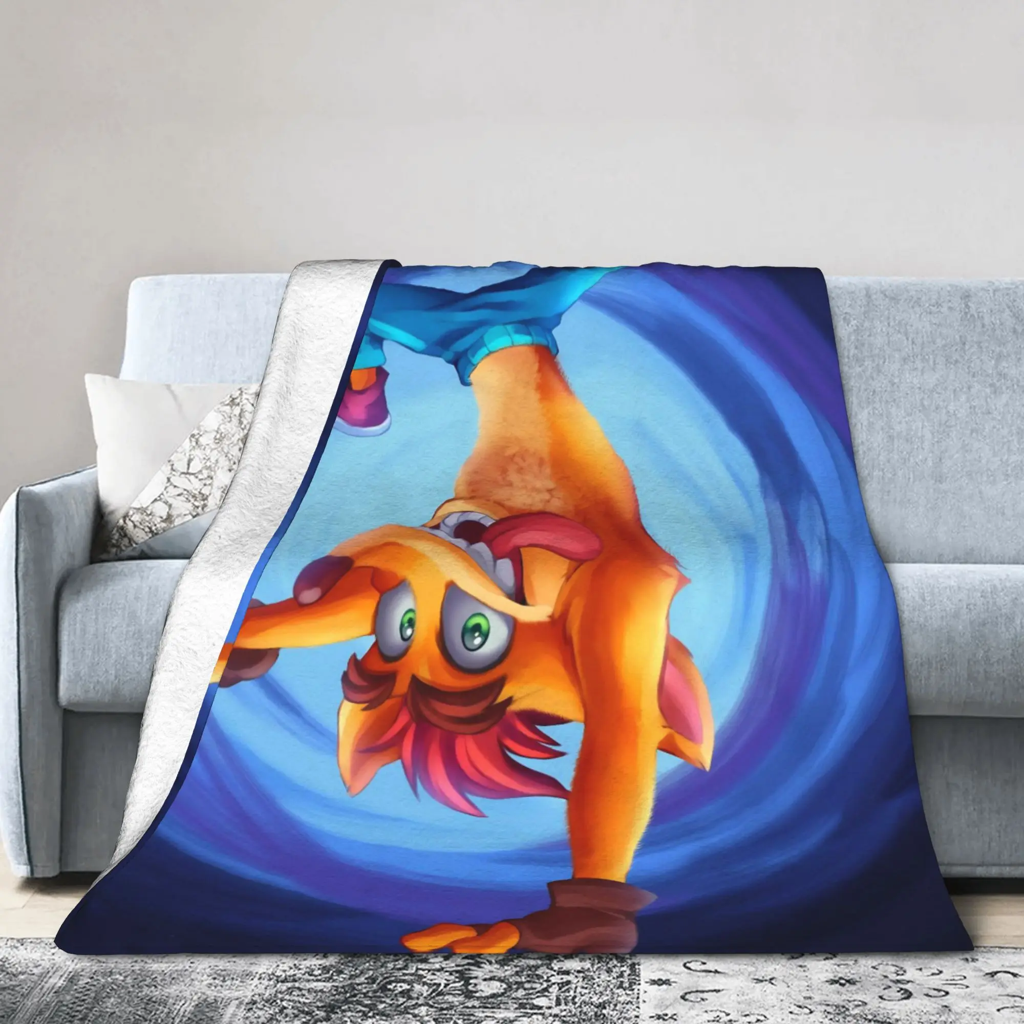 Crashed Game Bandicoots Blanket Cover  Fleece Throw Blankets Summer Air Conditioning Decoration Soft Warm Bedspread