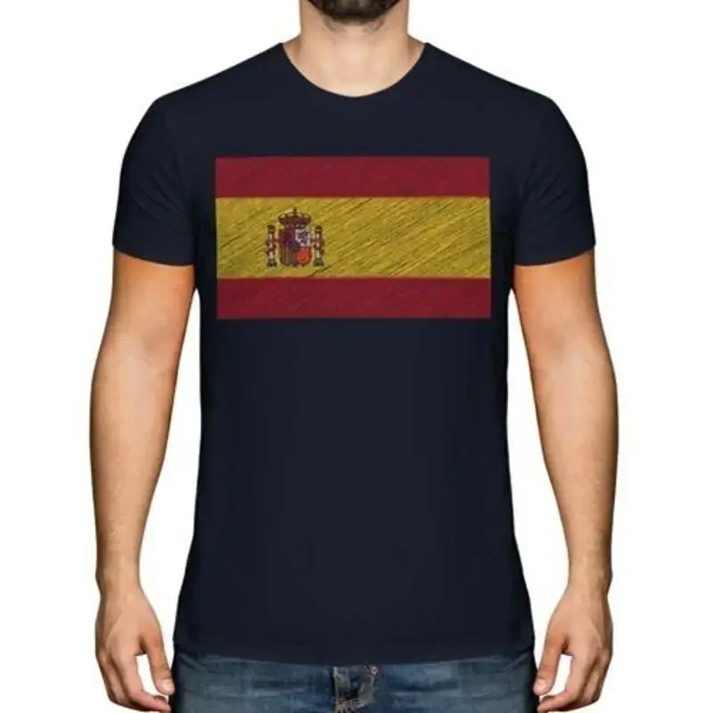 Camiseta para hombre con bandera SCRIBLE de España, camiseta, regalo superior, ESPAÑA ESPANYA