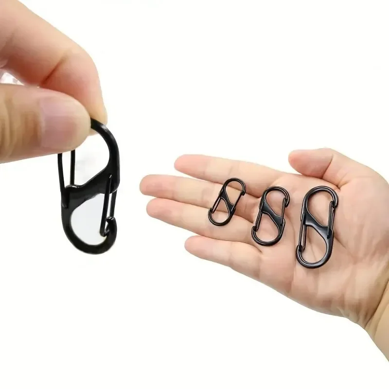 100Pcs Small Carabiner Clips Snap Hooks Double-Sided Spring S Clasps Keychain for Luggage Suitcase Handbags Keys Purse