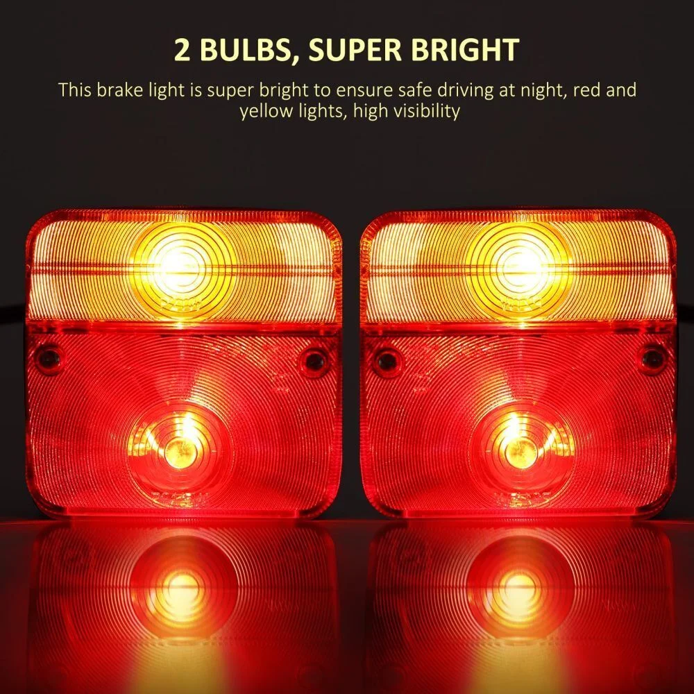 1 مجموعة 2 قطعة 12 فولت مقاوم للماء الخلفية سحب مقطورة الضوء الذيل ضوء 10 متر 7 دبوس الفرامل وقف رقم الترخيص لوحة عاكس مصباح #2