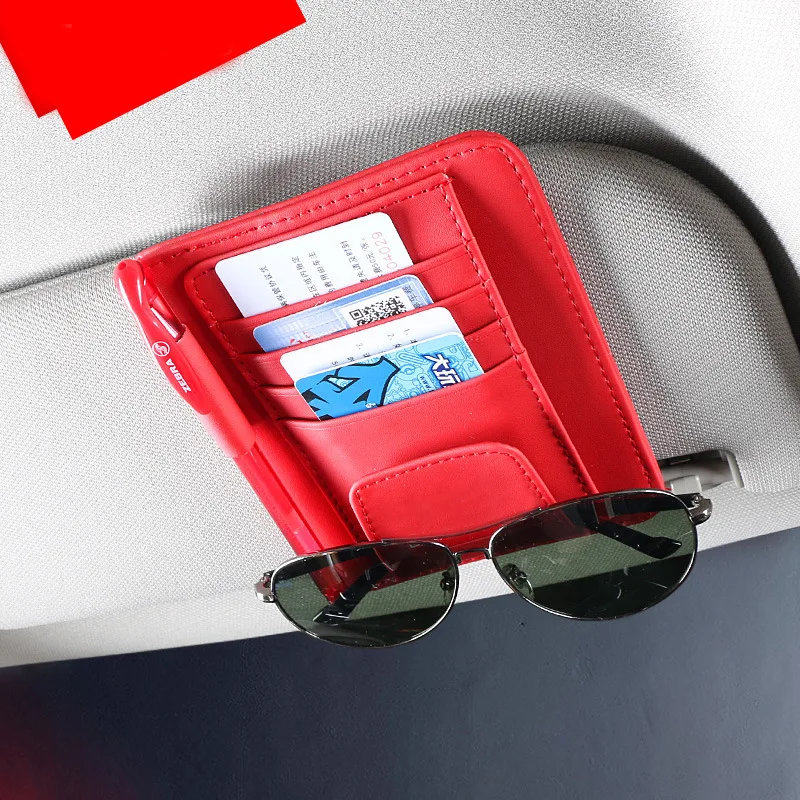 Car Sun Visor Organizer Storage Pocket Pouch Bag IC Card Glasses Holder Clip For GAC Trumpchi GS8 MK2 2022 2023 2024 Auto GS8