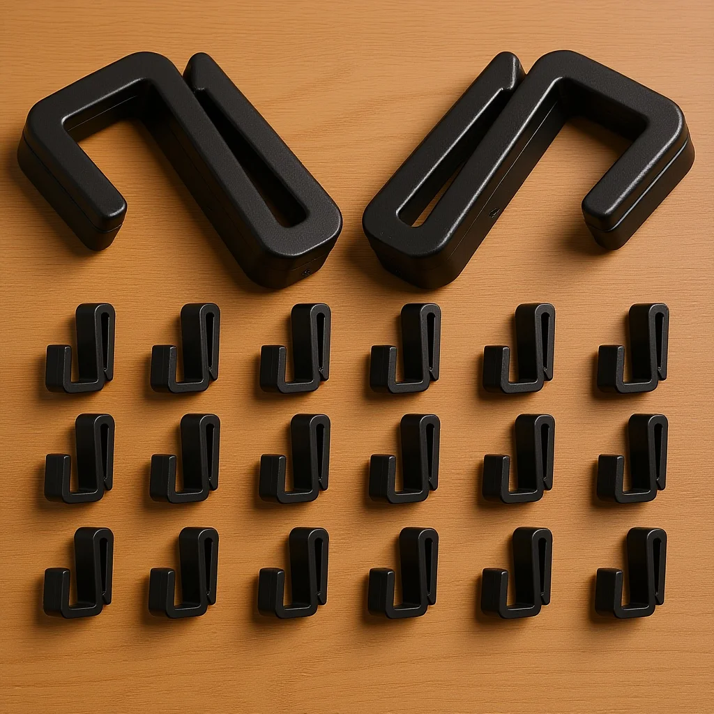 

20Pcs Plastic S Hooks Easy Install Required Hangers for Round Square Pipes Closet Rack Organization Multi Purpose Use