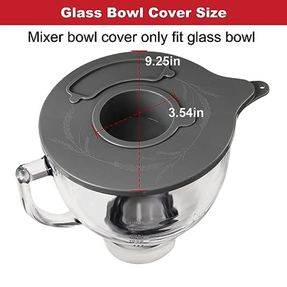 

For Kitchen Use Glass Bowl Lid Snug Fit Bowl Cover Kitchen Lid Tight-Sealing Lid Reliable Seal ABS Construction