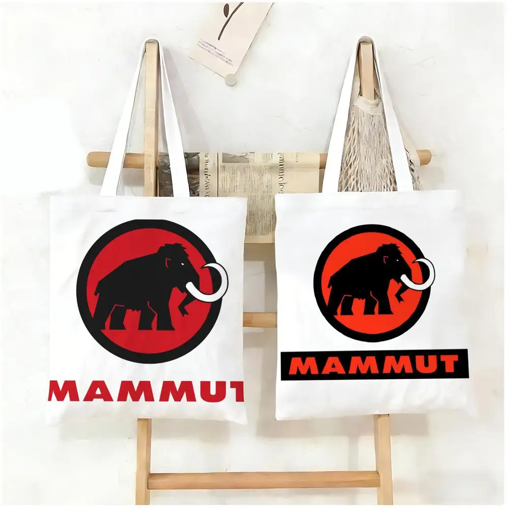 Bolsas de almacenamiento con logotipo de M-mammut, bolsa de lona de gran capacidad para estudiantes mujeres, para guardar libros, bolso de mano para mamá