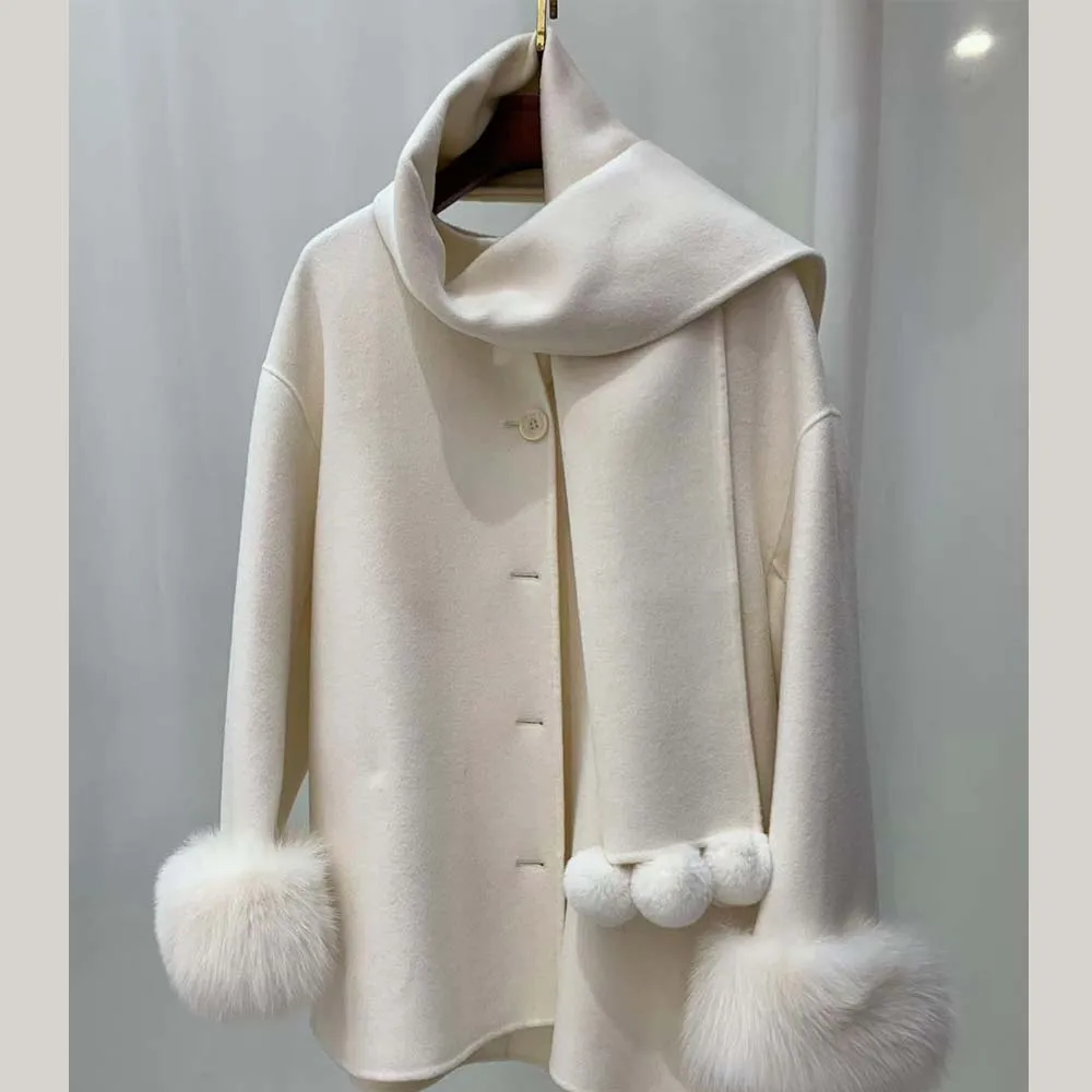 

Женское утолщенное шерстяное пальто, осень-зима, новый стиль, нежная свободная верхняя одежда без рукавов с капюшоном и запахом