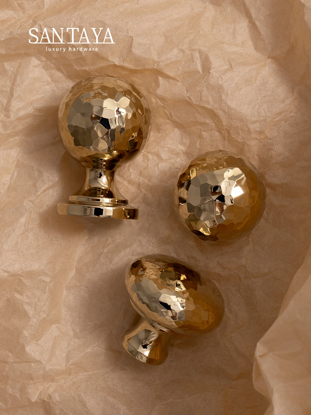 Santaya مقبض درج مطروق من النحاس الصلب مطلي بالذهب والفضة، خزانة ملابس، خزانة مطبخ، ملحقات أثاث