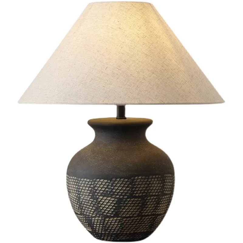 

Creative style ceramic jar desk lamp, creative handmade homestay living room bedroom bedside lamp