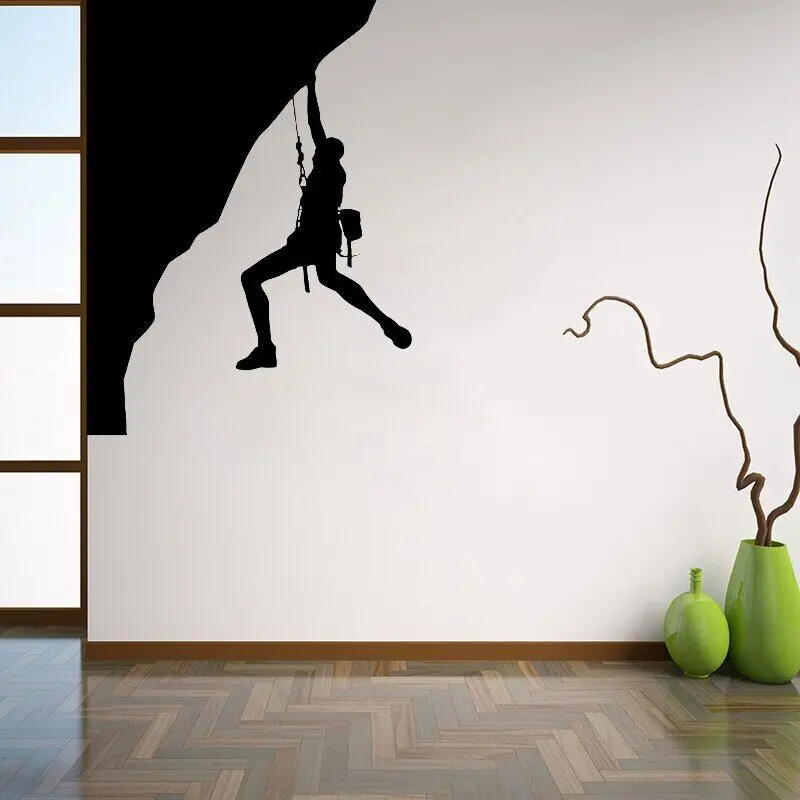 Mountain Climber Wall Vinyl Decal Mountaineer Wall Sticker Mountain Landscape Home Interior Bedroom Decor Extreme Wall Design