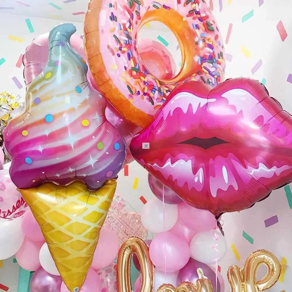 

Sweet Donut Ice Cream Cake Foil Balloons LOVE Helium Balloon Baby Shower Birthday Party Decoration Kids Toy Digital Figure Globo