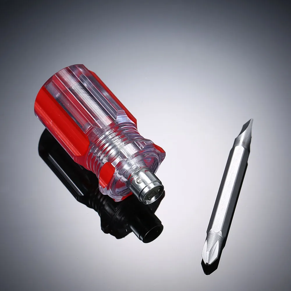 5pcs Manual Phillips Head Stubby Screwdriver Flat Head Mini Size Dual-Purpose Screwdriver Magnetic Screwdriver DIY Repairing