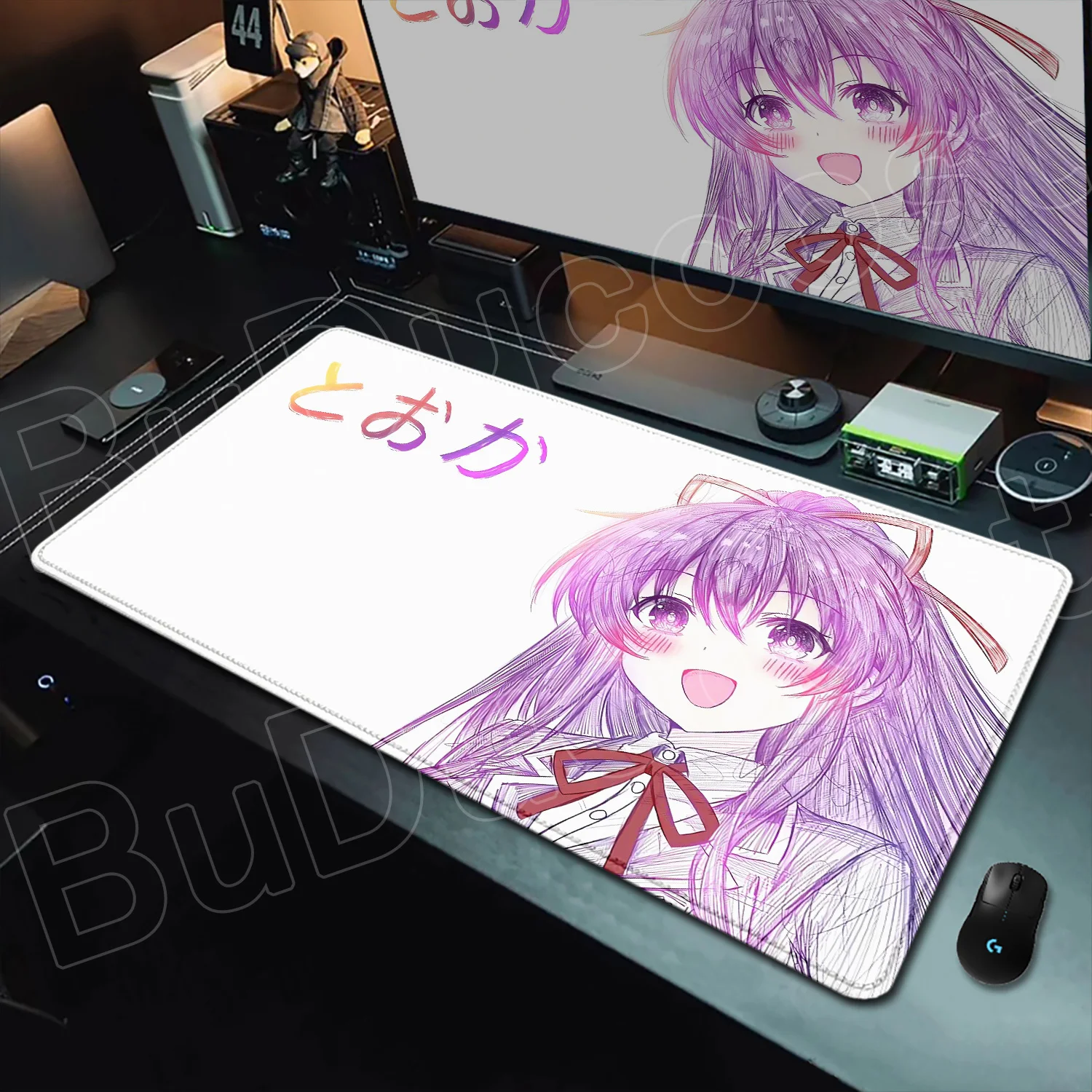 HD خط الرسم Tohka Yatogami أنيمي فتاة ماوس الوسادة تاريخ الألعاب الكبير لوحة الماوس الحية تصميم LockEdge لوحة مفاتيح الكمبيوتر حصيرة مكتبية