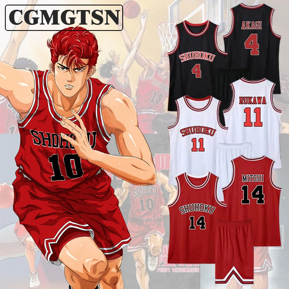 CGMGTSN Anime Sakuragi Hanamichi Cosplay Slam Dunk Jersey Shohoku School Basketball Team Uniform Sportswear Kaede Rukawa Costume