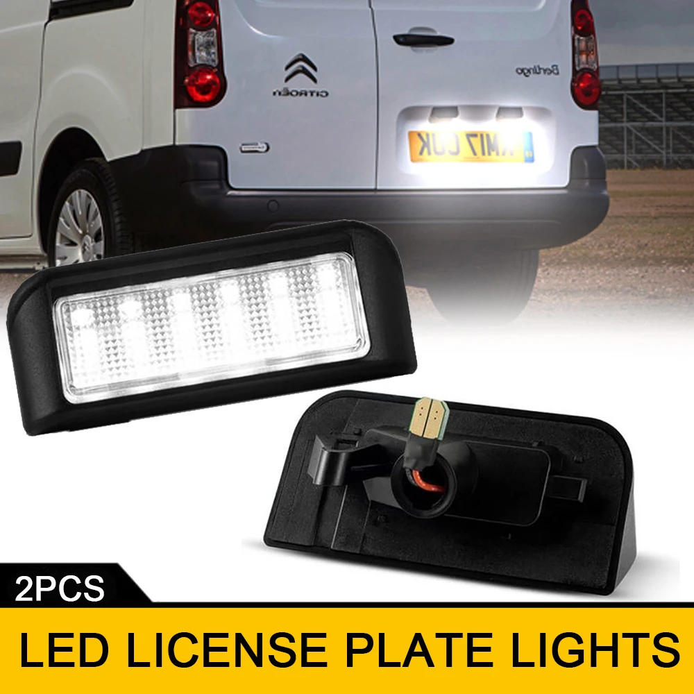 1Pair No Error Rear Tail Number License Plate LED White Lights for Toyota Proace MK1 MK2 Box Estate Proace Verso Fiat Scudo