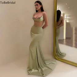 Customized Sexy Prom Dress Spaghetti Strap High Waisted Sheer Cocktail Party Dress Special Event Club Dress vestidos de noche