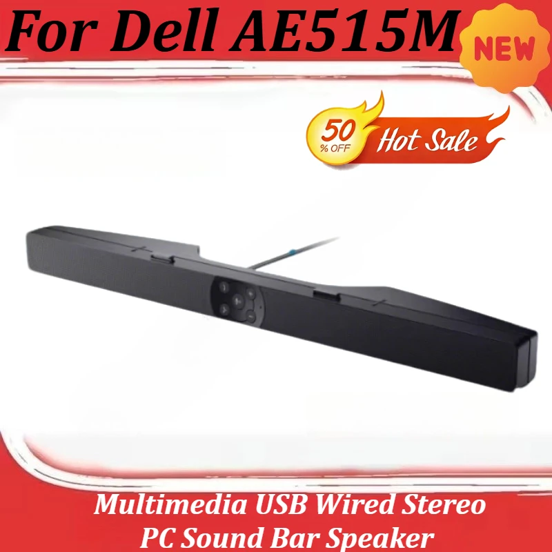 Multimedia USB Wired Stereo PC Sound Bar Speaker For Dell AE515M
