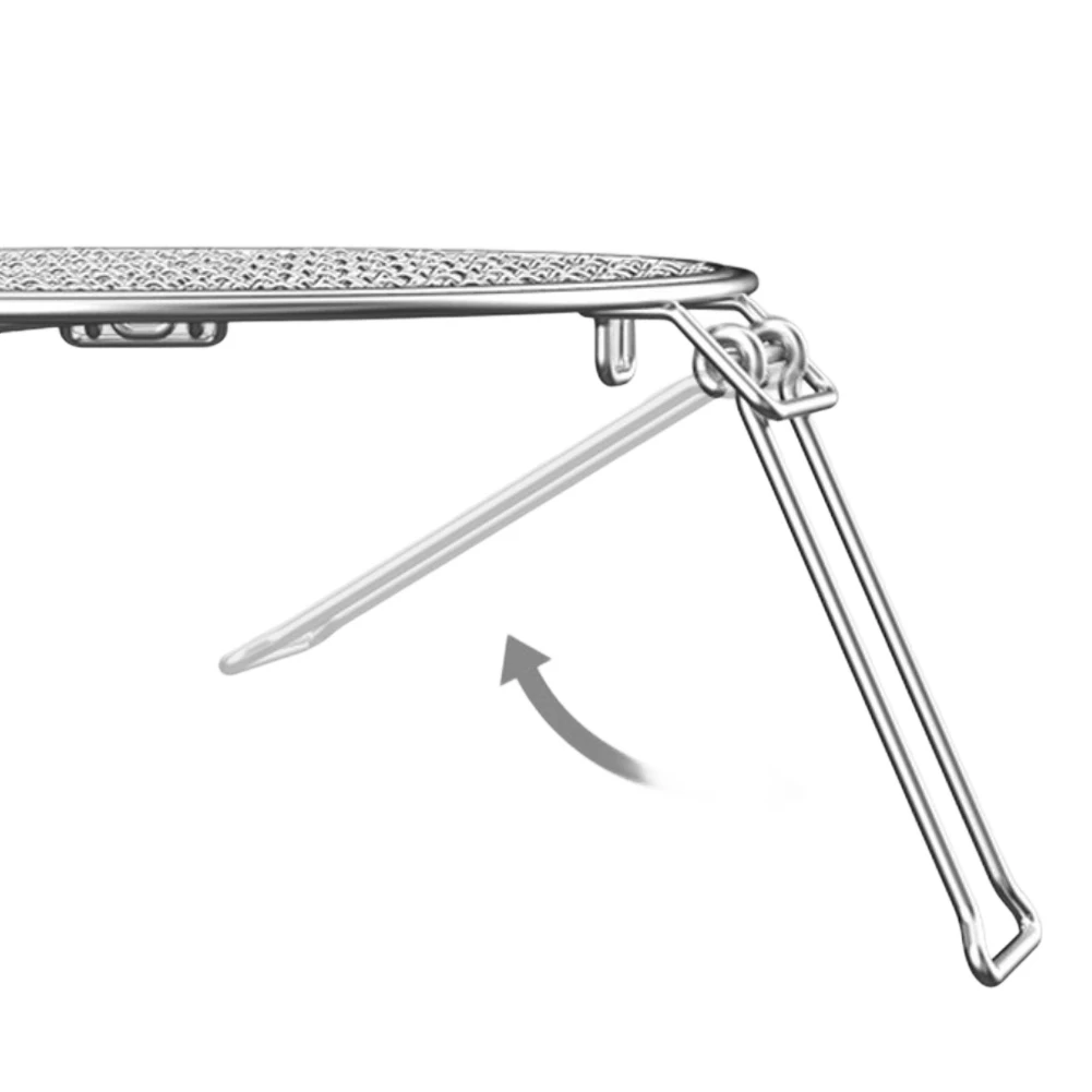 Portable Camping Grill Grate Made of Stainless Steel with Foldable Frame and Reinforced Legs for All Outdoor Cooking Needs
