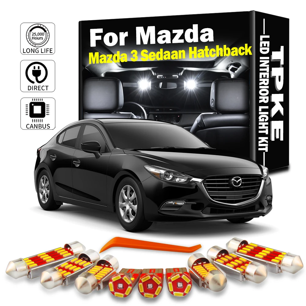 TPKE Canbus No Error LED Interior Light Kit For Mazda 3 Sedaan Hatchback 2004-2017 2018 Map Dome Lamp Car Accessories Led Bulbs