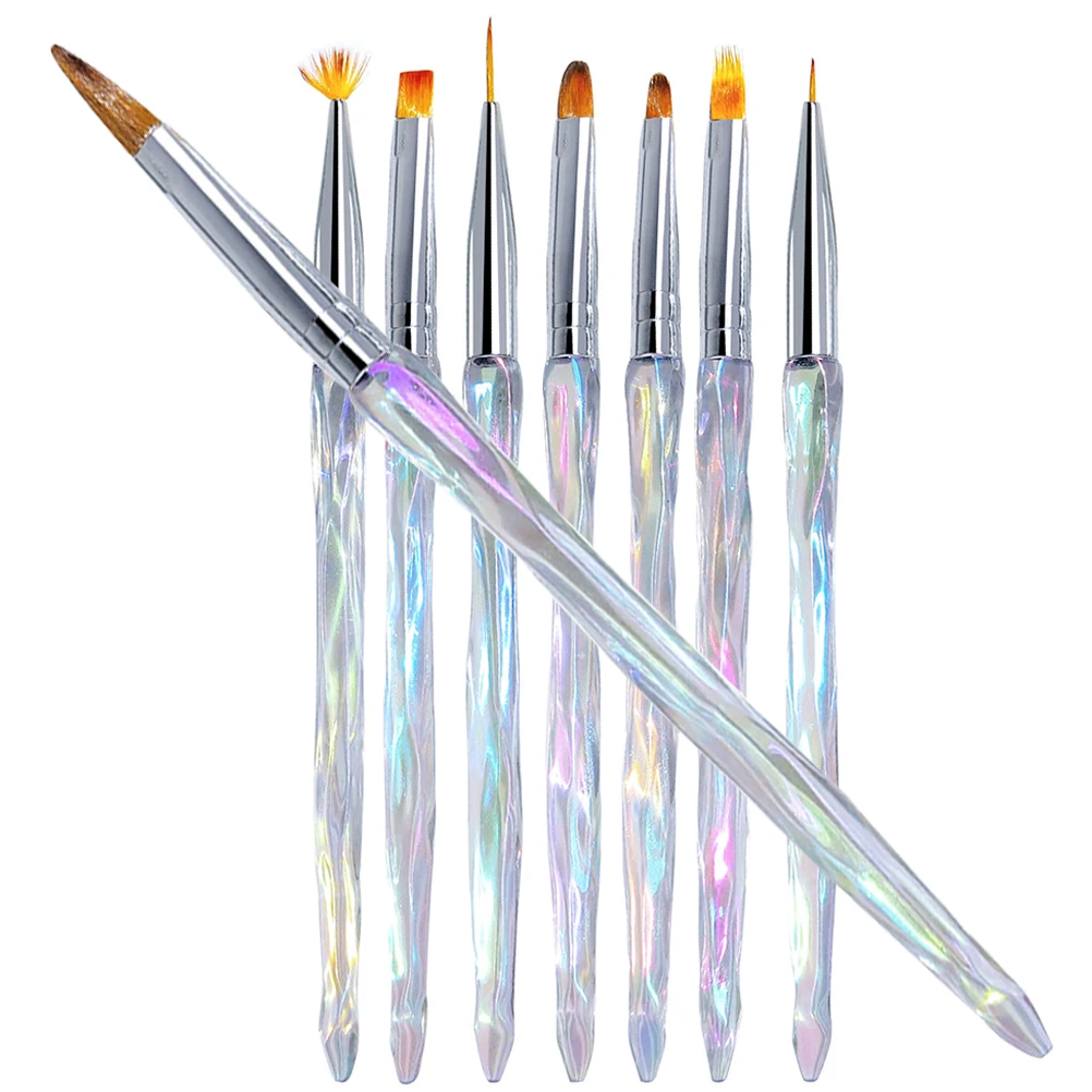 

8pcs Art Brush Set Manicure Painting Tools Dotting Pens For Diy Design Durable Nail Art Supplies Salon Quality Nail Pens
