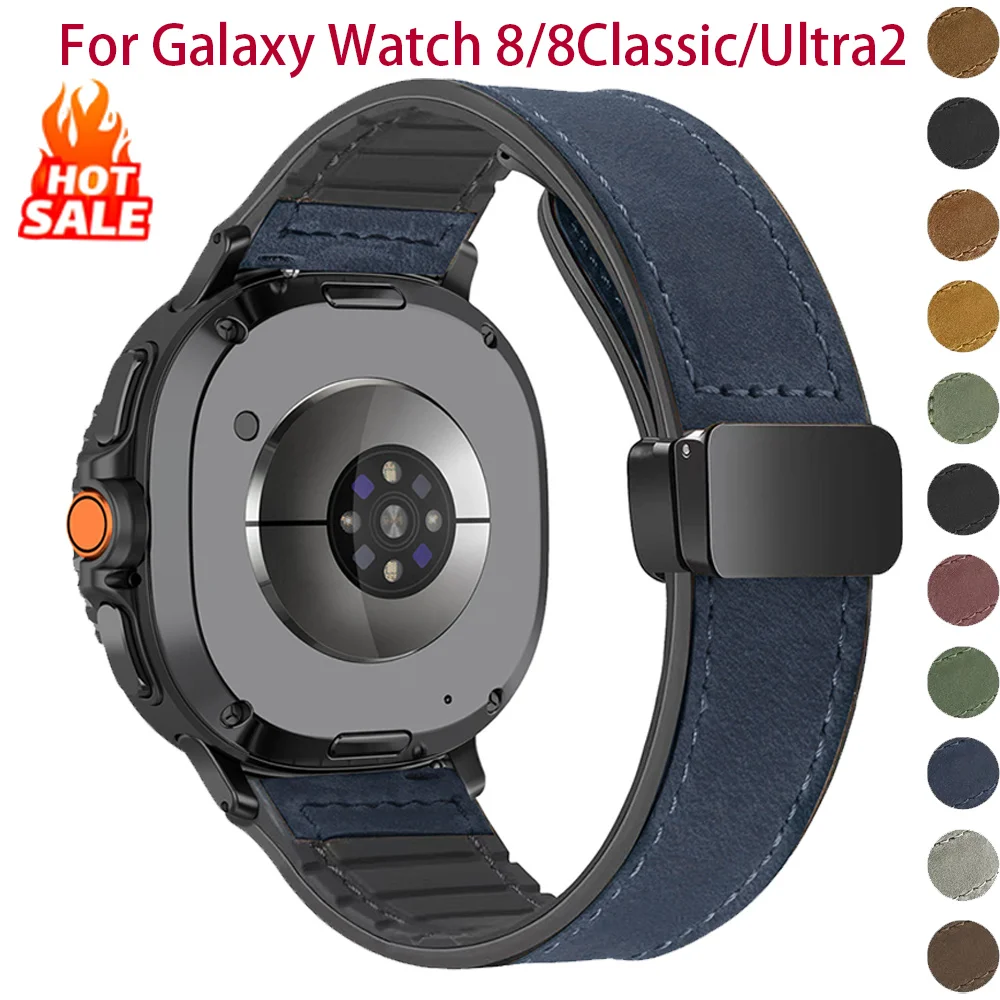 Magnetisches Silikon-Lederarmband für Samsung Galaxy Watch 8 44 mm 40 mm 8 Classic 46 mm Ultra 2 Bands Armband für Galaxy Ultra 47 mm