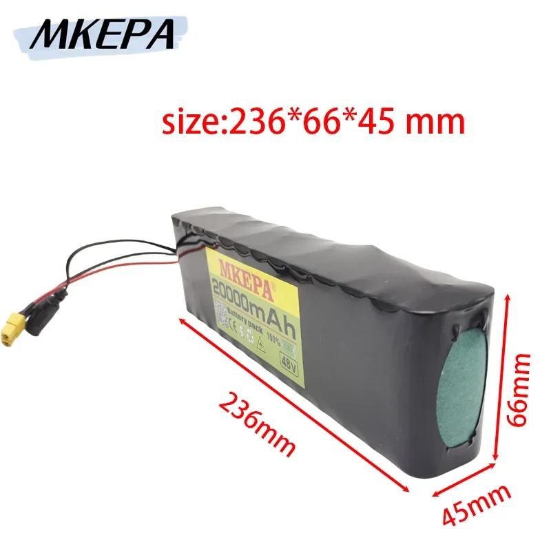 13S2P 48V 20Ah 18650 Lithium Ion Battery Pack 1000W Electric Scooter E‑bike Battery With BMS And Charger