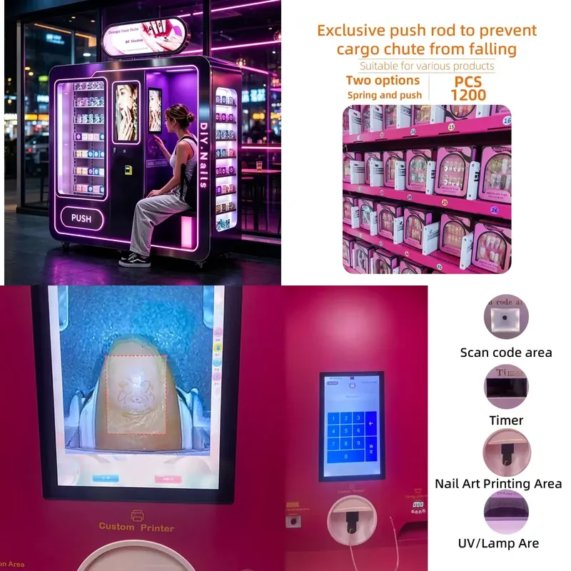 for Intelligent Automated Beauty Vending Machine Commercial 3D Nail Art Vending Kiosk Professional Nail Printing Station