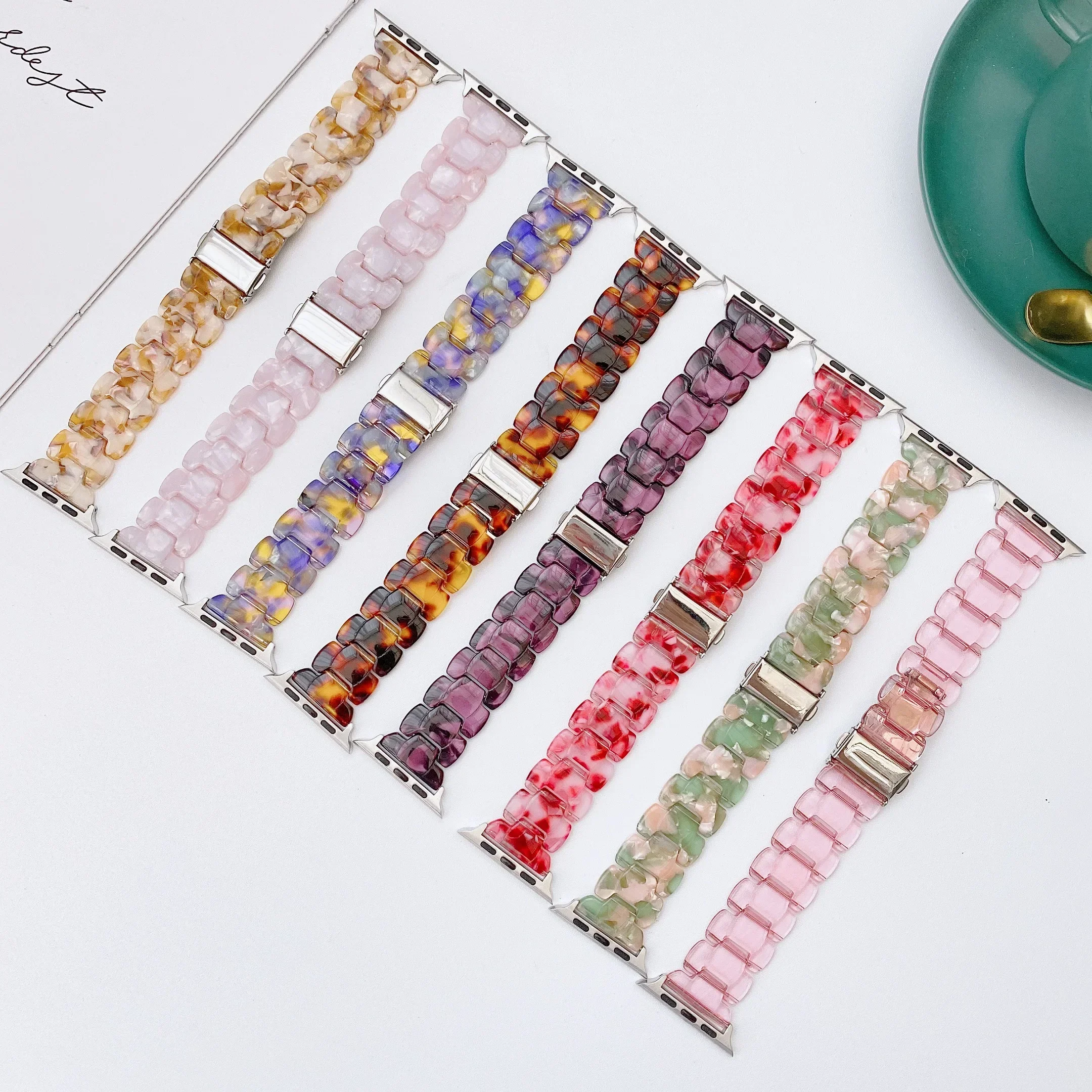 Colourful Resin Strap for Apple Watch Ultra 10 9 8 7 6 5 4 SE 45mm 41mm 44mm 40mm 49mm 42mm 46mm Comfortable Bracelet Wristband