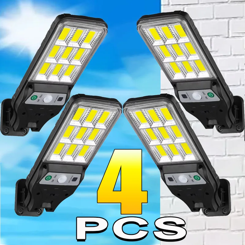 

1/4pcs Солнечные светодиодные фонари на открытом воздухе с 3 -го режима датчика движения.