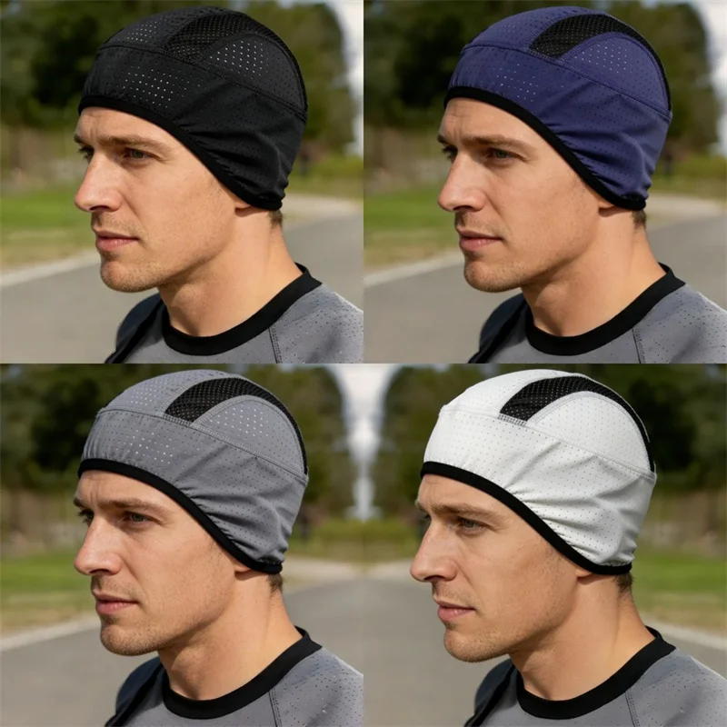 Summer Quick Dry Breathable Mesh Beanies Skull Hat Cycling MTB Under Helmet Liner Headwrap Hat Sport Running Absorb Sweat Cap
