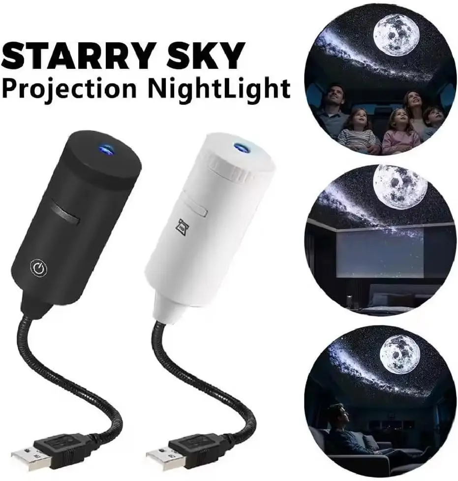 Galaxy Ambient Projector Lamp Plug and Play & Versatile Changeable Patterns & Flexible for Home Living Room Bedroom Decoration