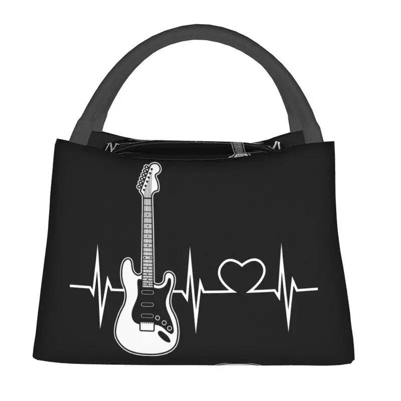 Rock Guitar Heartbeat Portable Lunch Box for Women Multifunction Music Singer Thermal Cooler Food Insulated  Bag