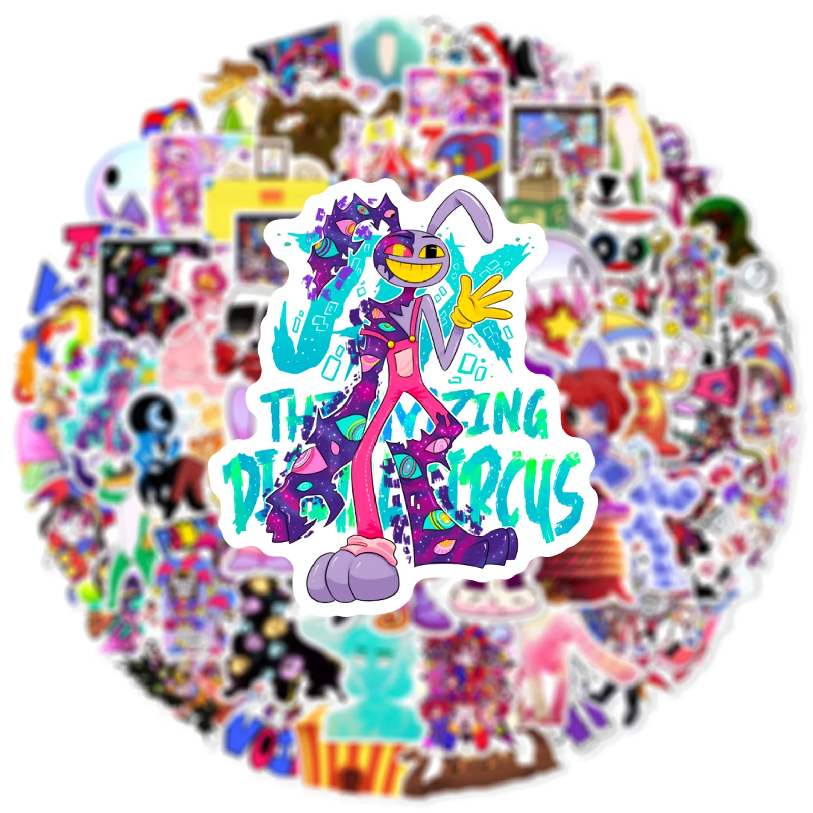 60 قطعة من ملصقات جرافيتي السيرك السحرية لتزيين حفلات أعياد الميلاد وملصقات لوح التزلج للأمتعة
