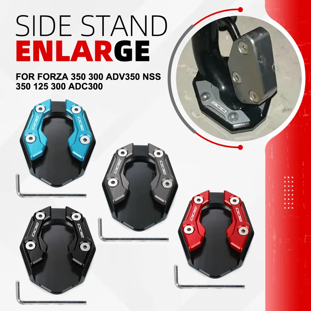 

For Honda Forza 350 300 ADV350 NSS 350 125 300 ADC300 Motorcycle Accessories Kickstand Side Stand Enlarger Extension Plate Pad