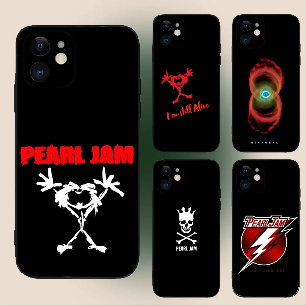 Pearl Jam R-Rock Band  Phone Case For iPhone 15,14,13,12,11,Plus,Pro Max,XS,X,XR,SE,Mini,8,7 Soft Silicone Black Cover