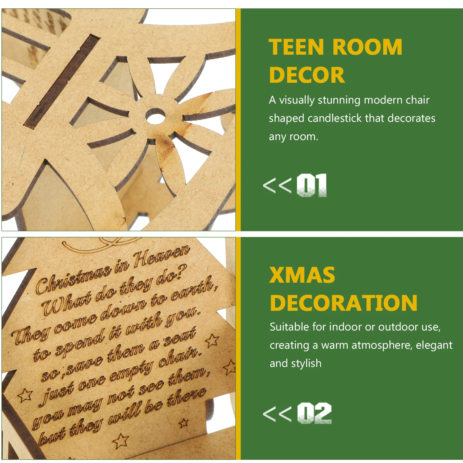 

Christmas Decorations Wooden Chair Shape Stand Elegant Xmas Theme Holder Home Party Table Decor