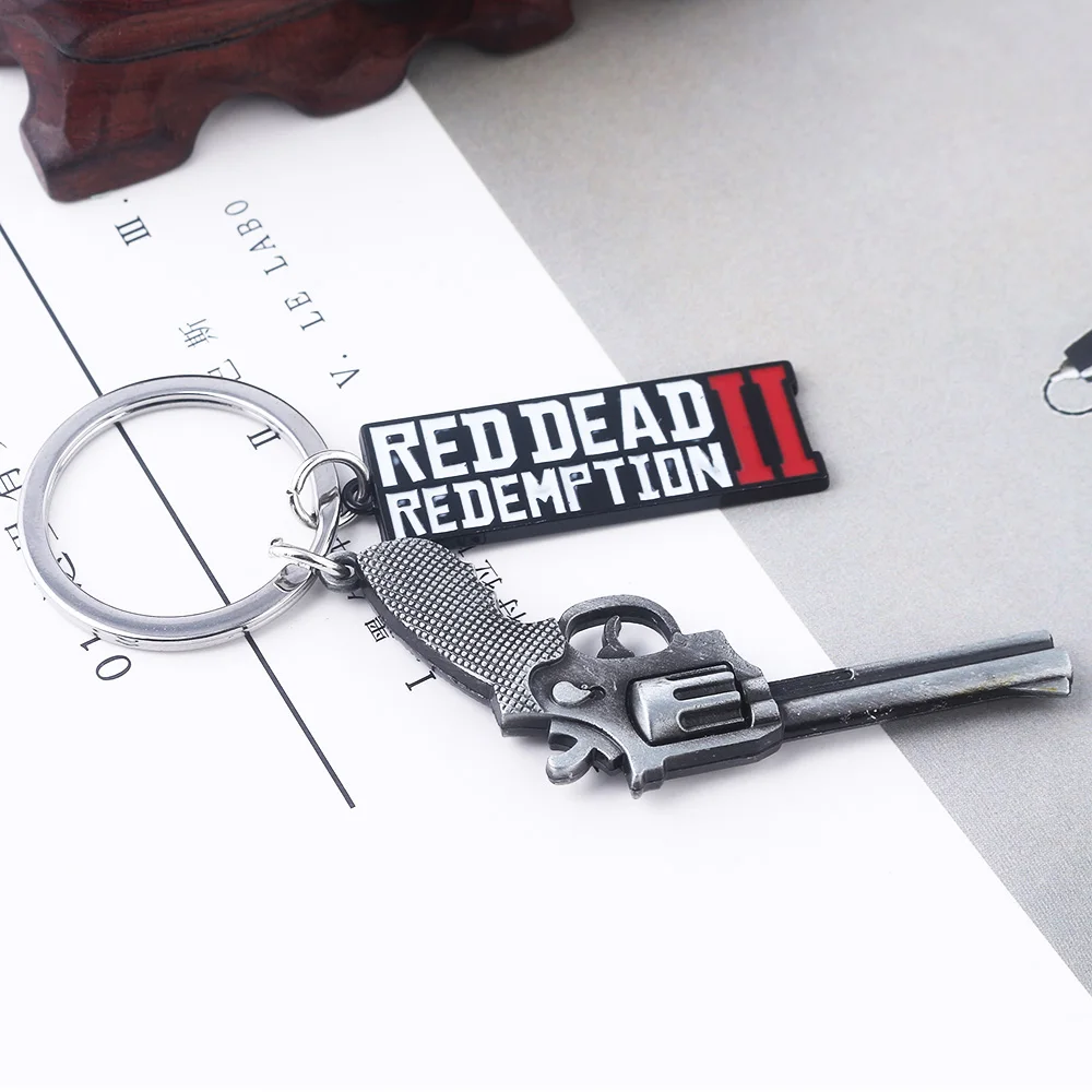 Game RDR2 Arthur Morgan Revolver Model keychain Red Dead Redemption 2 Bag Car Pendant Fans Cosplay Gift For Men Women Jewelry gallery 3