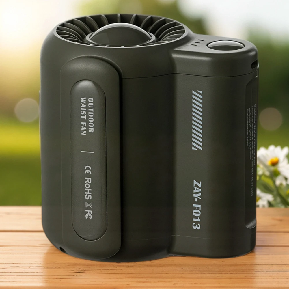 

Вентилятор для тела Перезаряжаемый портативный поясной вентилятор 3-скоростной уличный поясной вентилятор Мощный для работы на открытом воздухе Путешествия Пеший туризм Кемпинг