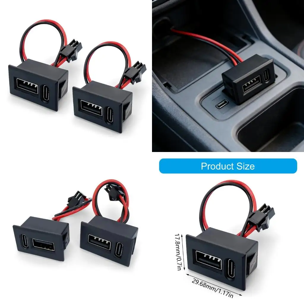  2 Port Adapter Lamp Charging Socket for LED Light Toy Furniture Easy to Install