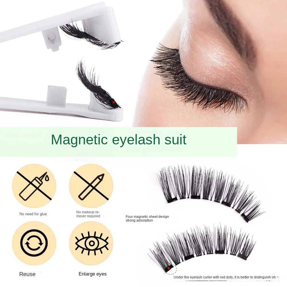 Magnetische magnetische falsche Wimpern, kleberfrei, wiederverwendbar, magnetische Wimpern mit Clip, 3D-Verlängerung, individuelle falsche Wimperncluster