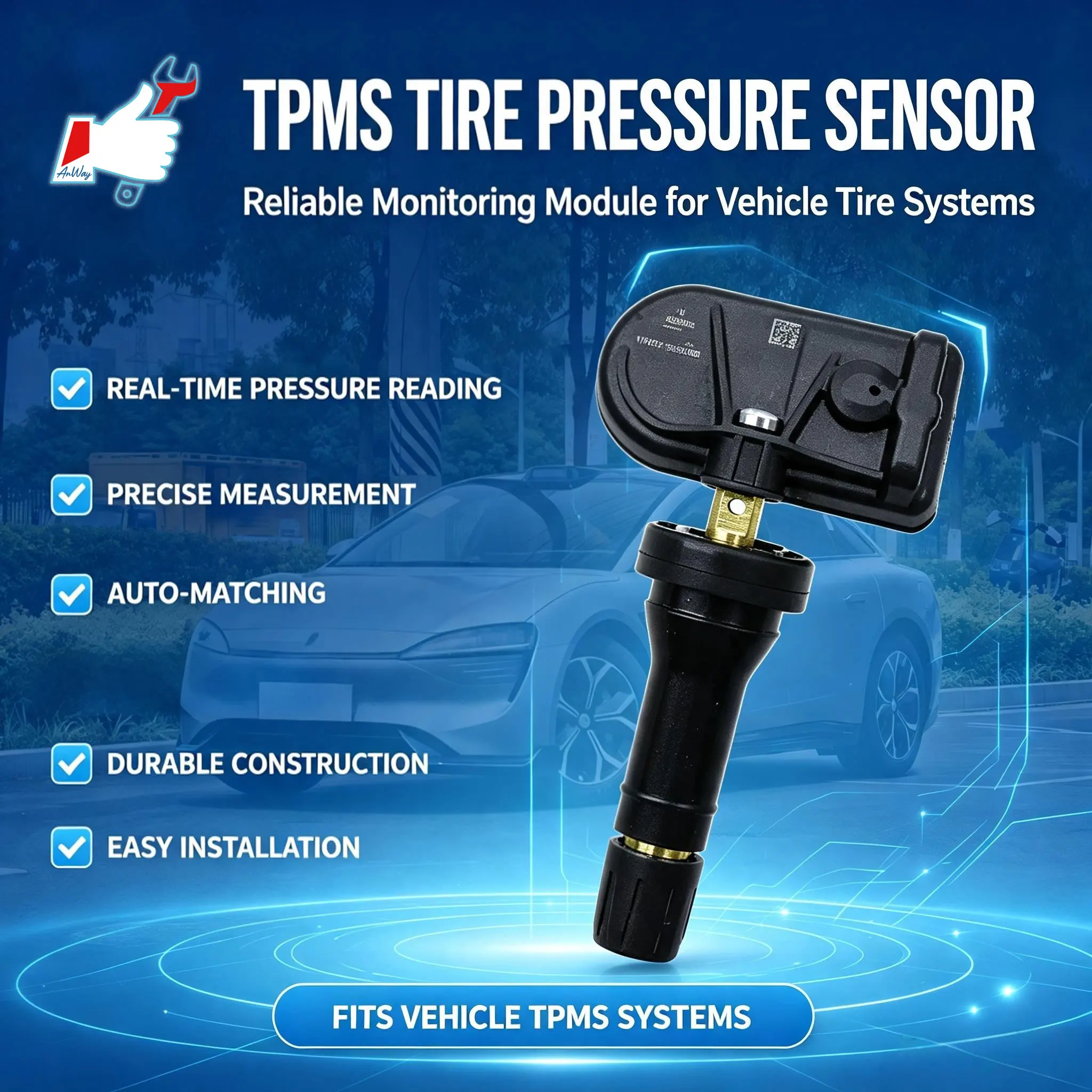 Custom Fit Car Tire Pressure Monitoring Sensor For Luxeed S7 2023-2027 Auto Learn TPMS Sensor 433MHZ Tire Monitoring System