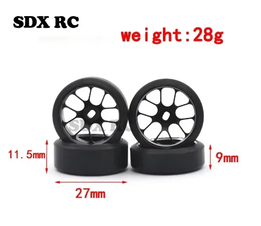 2.5/5.5 Degrees Hard Plastic Drift Tires Metal Wheel Rim for Wltoys 284131 K969 K989 Kyosho Mini-Z 1/28 RC Car Upgrade Parts