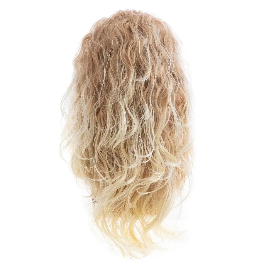 Pelucas rubias onduladas y rizadas largas para hombres, peluca de pelo sintético Natural para fiesta de Halloween, Cosplay, Ideal para eventos de disfraces, actuaciones en escenario