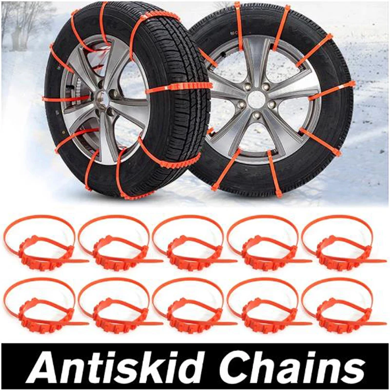 

10//20/40pcs Car Anti-skid Snow Chains Automobile Universal Off-road Vehicle Tire Snow Chains Emergency Non-slip Cable Ties