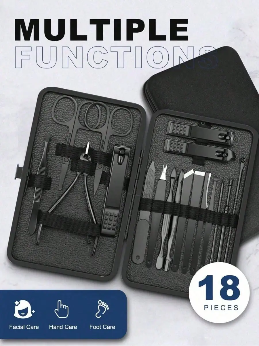 Family Nail Clipper Set - High-Quality Complete Set Of 8/15/24 Pieces. Set Includes Nail Scissors, Clippers, Household Beauty Tools, Ear Pick, Dead Skin Trimmer, Pedicure Tools. Birthday Gift. Portable Personal Care Tools. Suitable For Travel Or Home Use.